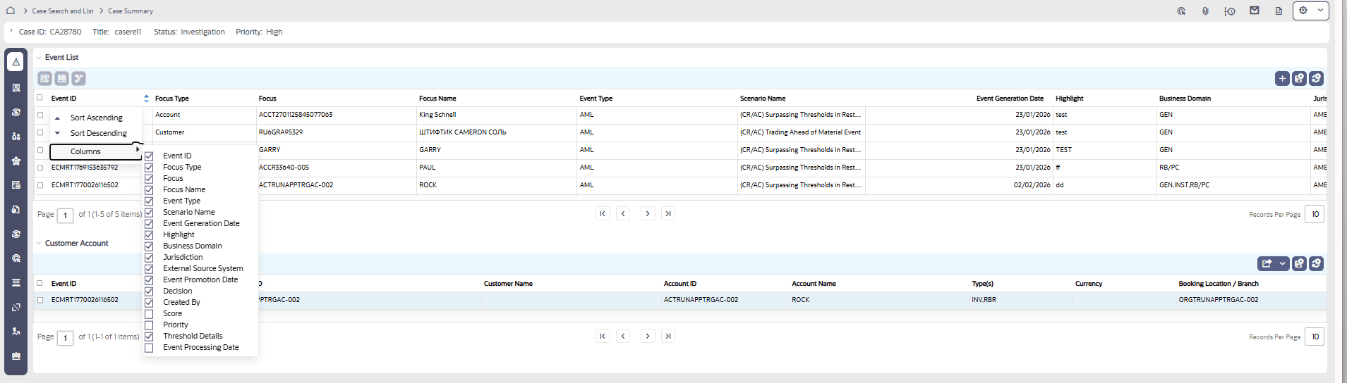 Event Details Screen