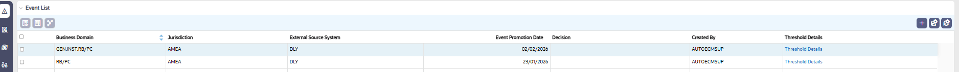 Event Details screen