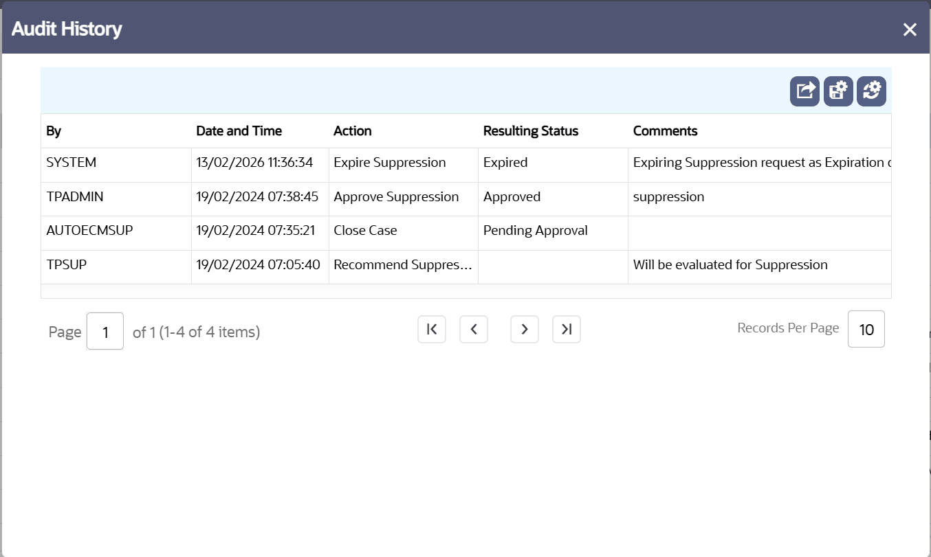 Details - Audit History Details - Audit History