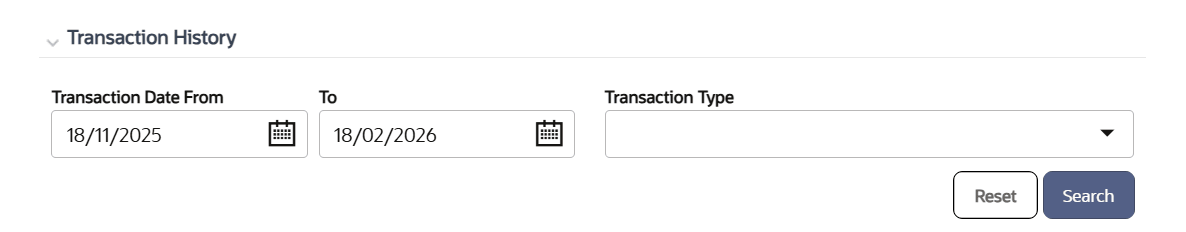 Transaction History Transaction History