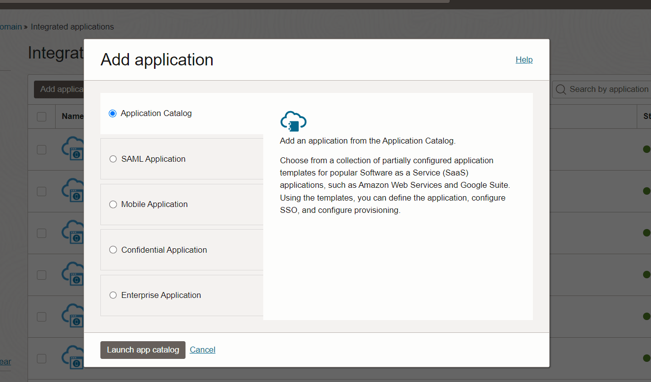 The image shows the Add Application page.