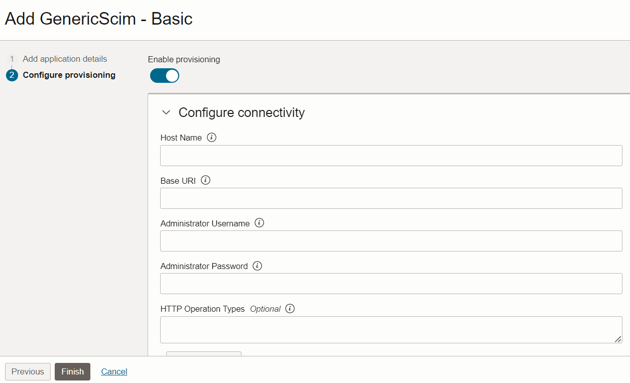 This image shows the Add GenericScim page.