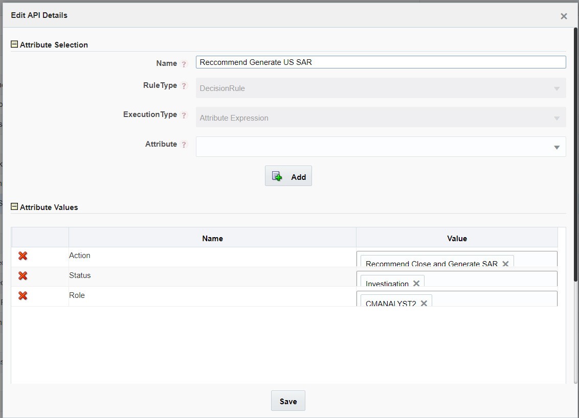 This image shows the Attribute Expression details screen.