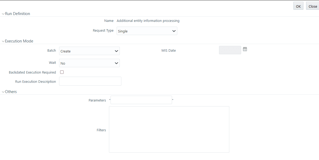 This image shows the Fire Run window.
