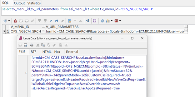 2. Menu URL Parameter Configuration