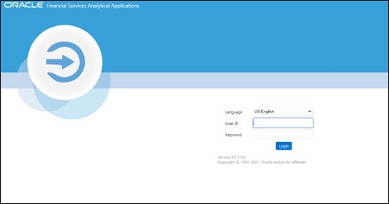 OFSAA login page OFSAA login page