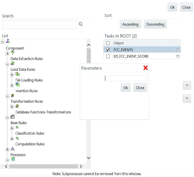 This image shows the Parameters screen.