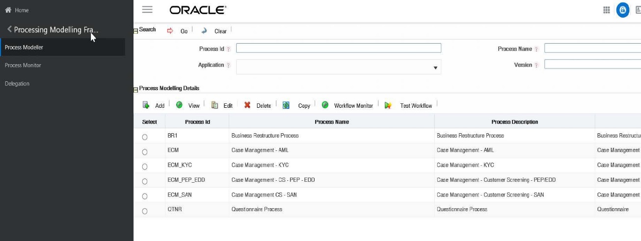This image shows the Process Modeller Window.