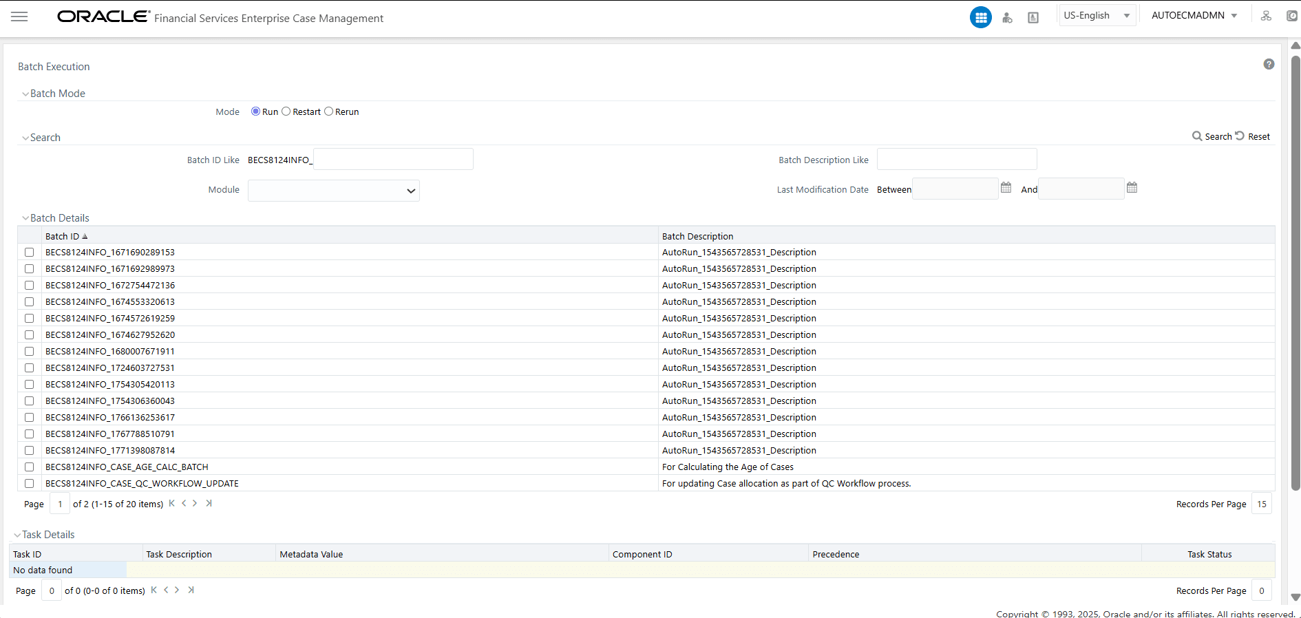The image describes the Batch Execution.