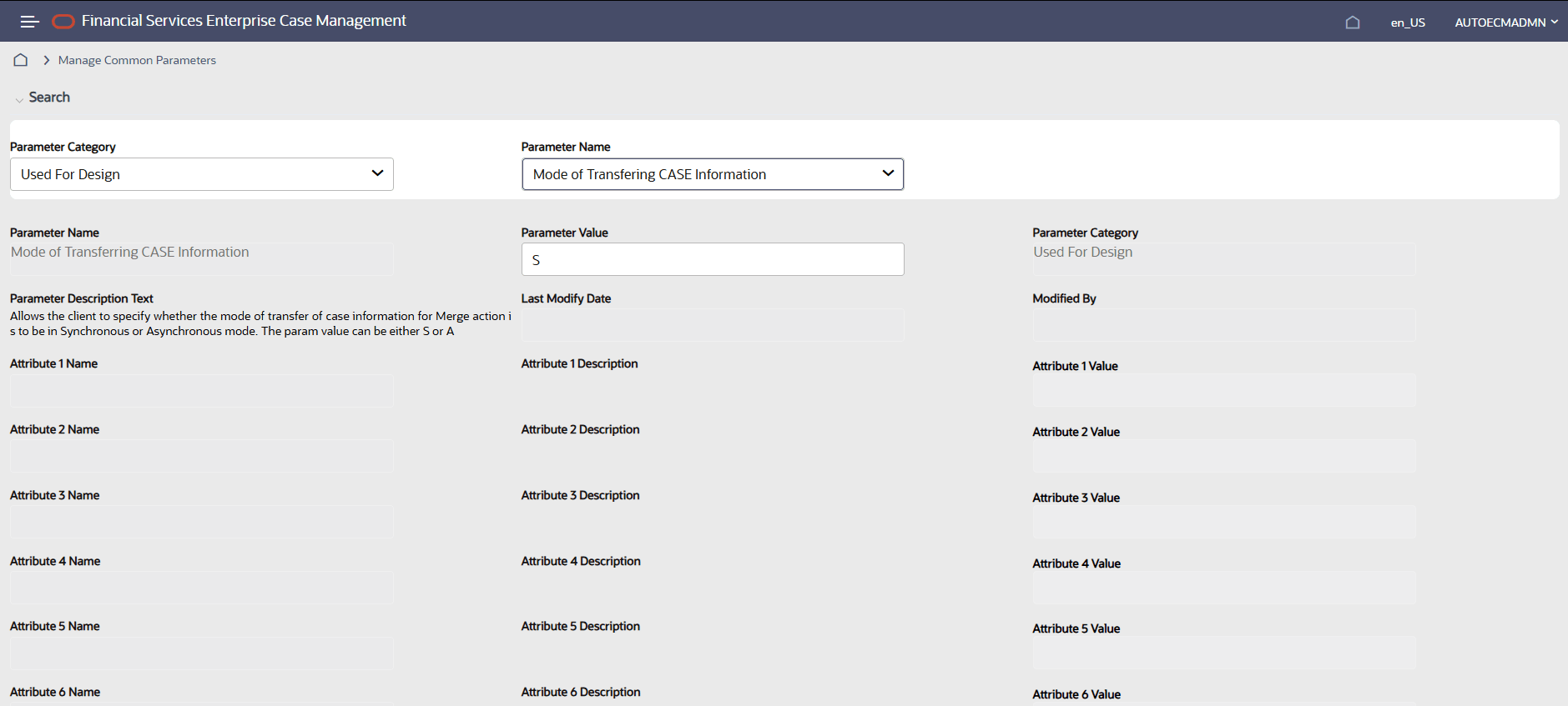 This image shows the Mode of Transferring Case Information screen.