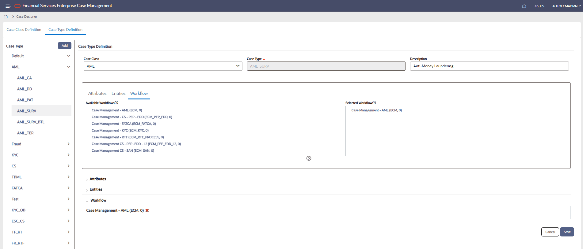 This image shows the Workflow Page.