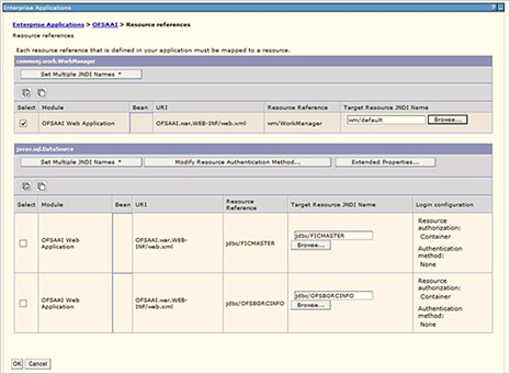 Click Browse corresponding to the Work Manager Resource Reference. The available resources are displayed.