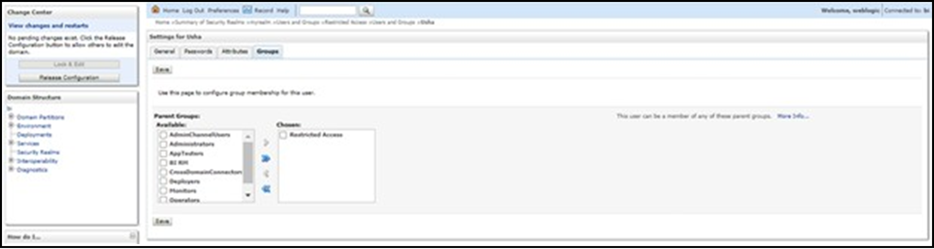 This screen allows you to map the newly created users to the restricted access group.