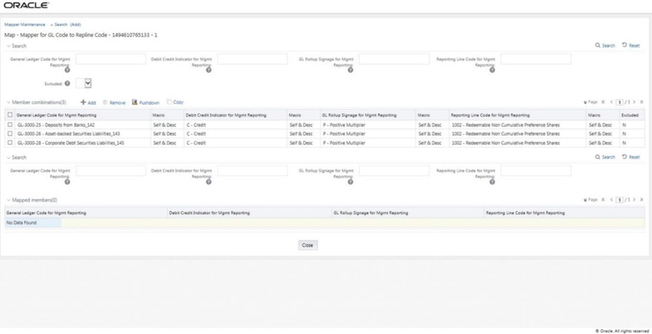 This illustration shows the added mappings listed in the Mapper Maintenance page.