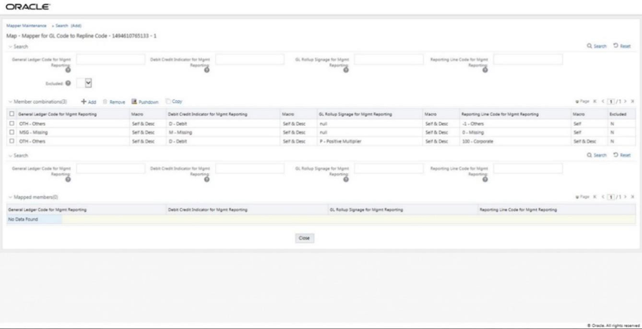 This illustration shows the added mappings listed in the Mapper Maintenance page.