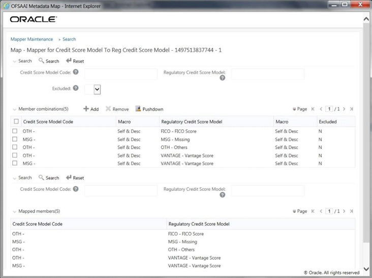 This illustration shows the added mappings listed in the Mapper Maintenance page.