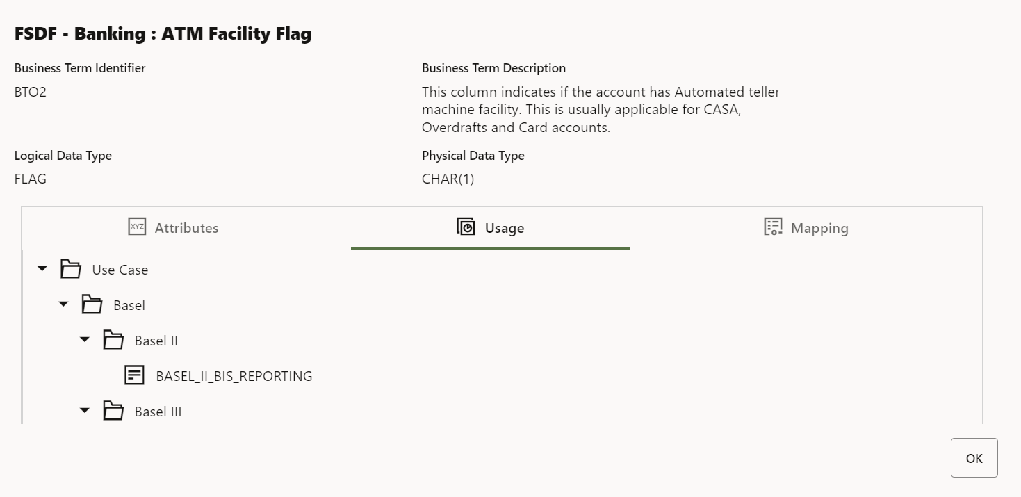 Catalog Viewer Business Terms Usage page