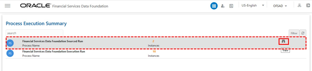 This illustration shows accessing the detail information of the Process.