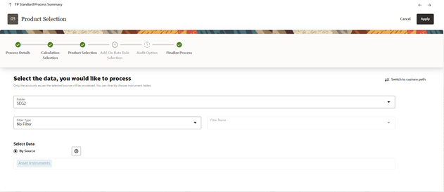Product Selection Screen Product Selection Screen