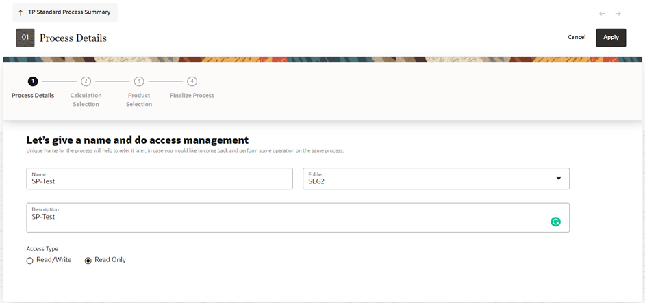 Process Details Process Details