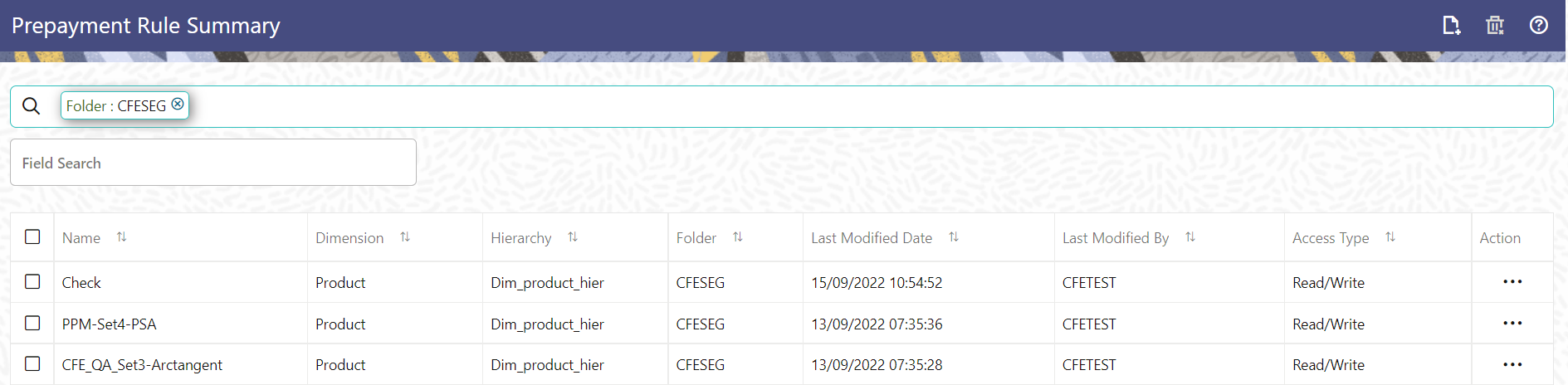 Prepayment Rule Summary page Prepayment Rule Summary page
