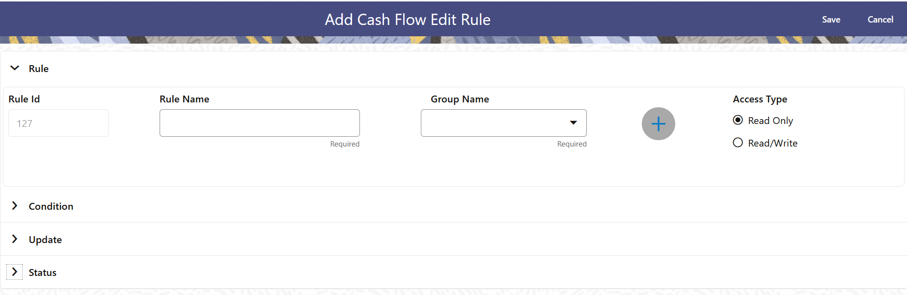 Add Cash Flow Edits Rule