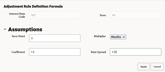 Add-On rate Rule Definition Formula
