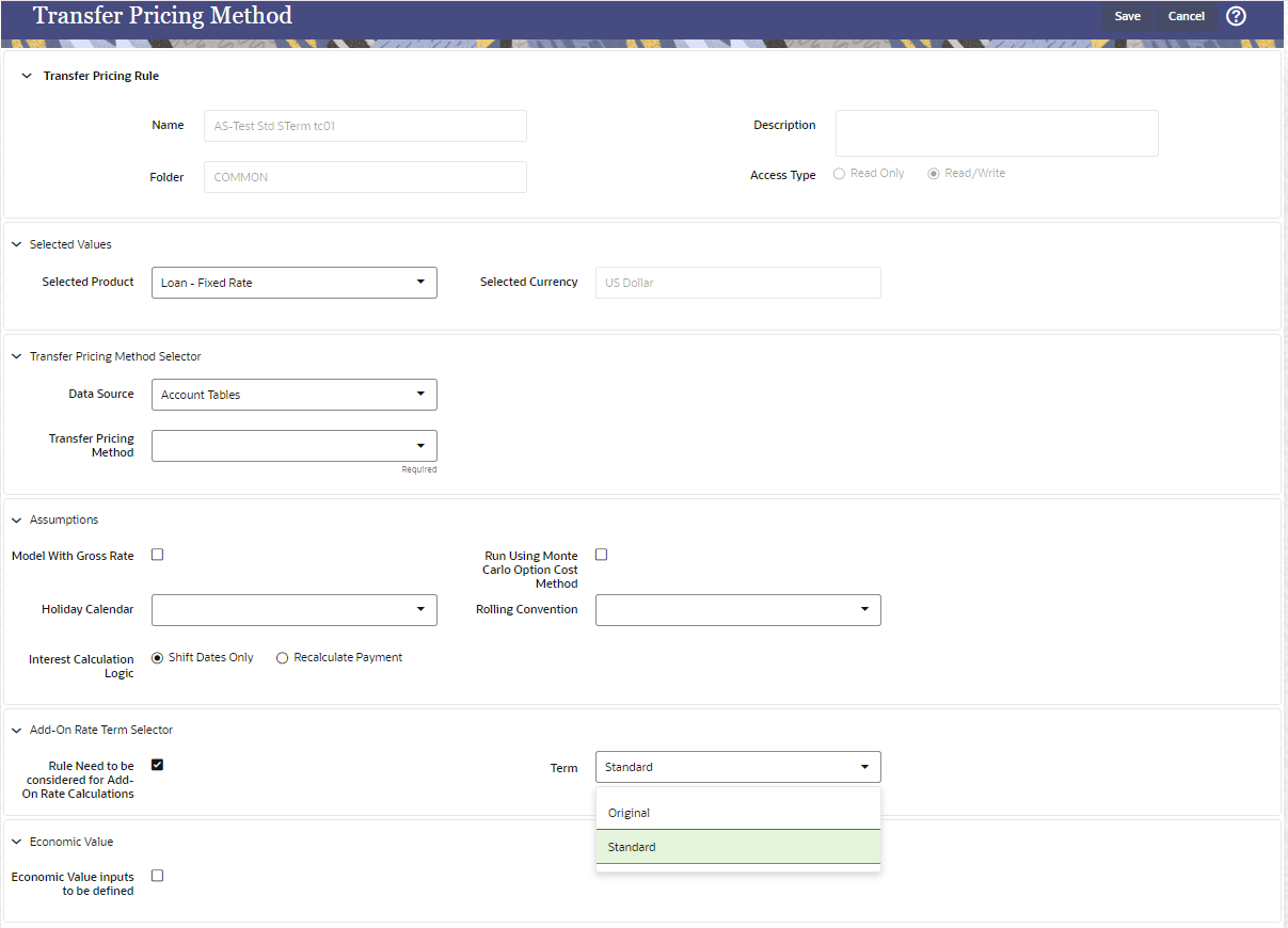 Add-On rate Method – Use TP Method (Term Selection)