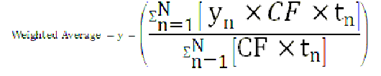 This illustration shows the formula to calculate Cash Flow: Weighted Term without Discounted Cash Flow.