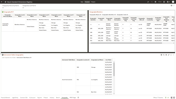 Geography - Key & Standard Dimensions Registry