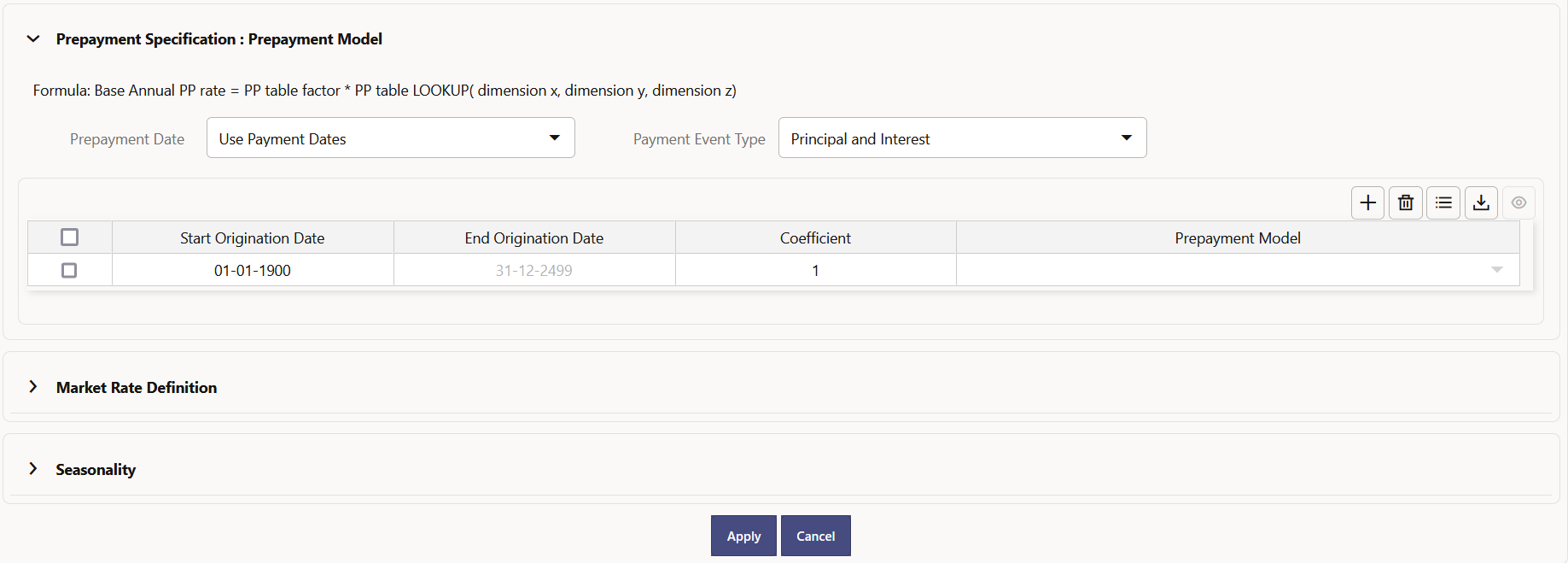 Prepayment Model Method