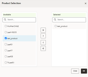 This Hierarchy Browser allows you to select the product for the Rate Report.