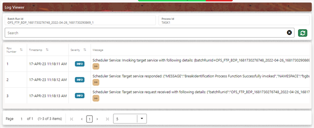 This screen displays the process that has already been Run and also indicates a process that can be re-Run. In this case, View Log is a hyperlink that allows you to navigate to the Log Viewer page where you can review any processing errors or alerts related to this process.