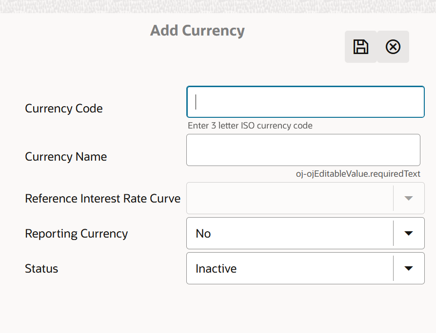 Add Currency Page