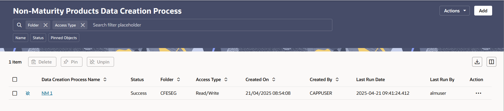 Data Creation Process Summary Page
