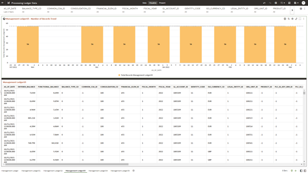 The Management Ledger03 Report provides the analysis capability on the Placeholder Management Ledger 03 Table.