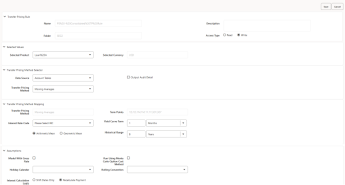 This screen allows you to modify a selected Transfer Pricing Rule.