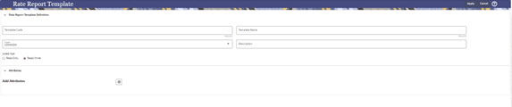Rate Report Template Definition