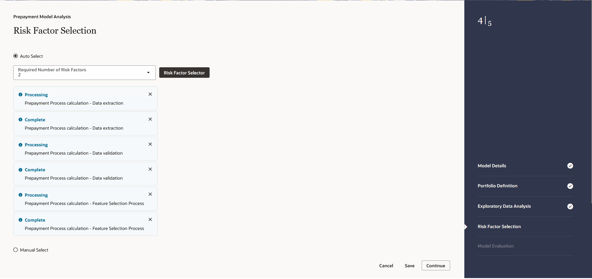 Risk Factor Selector Risk Factor Selector