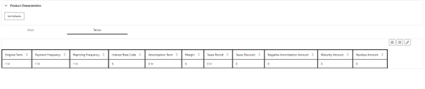The Product Definition – Terms Tab allows you to enter and select the Terms for the product.