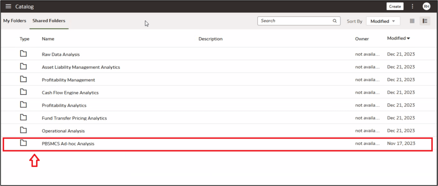Ad-hoc Analysis folder