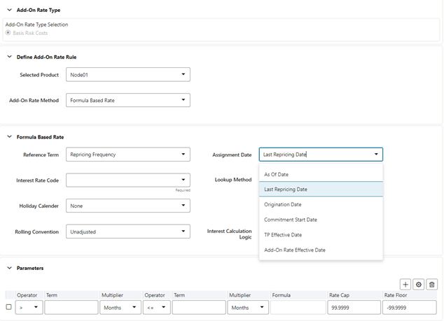 Add-on Rule Details - Formula Based Rate (Assignment Date) Add-on Rule Details - Formula Based Rate (Assignment Date)