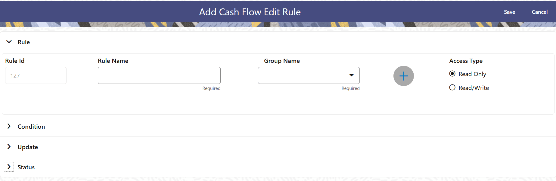 Add Cash Flow Edits Rule Add Cash Flow Edits Rule