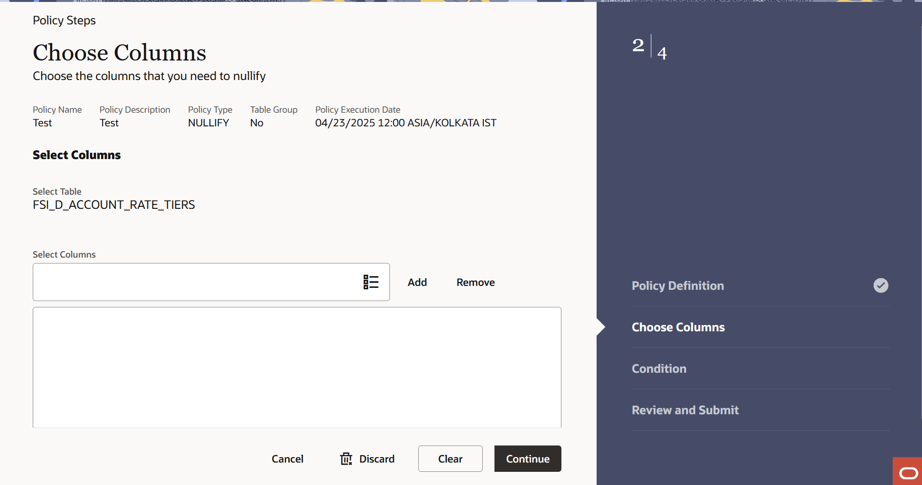Choose Columns Choose Columns