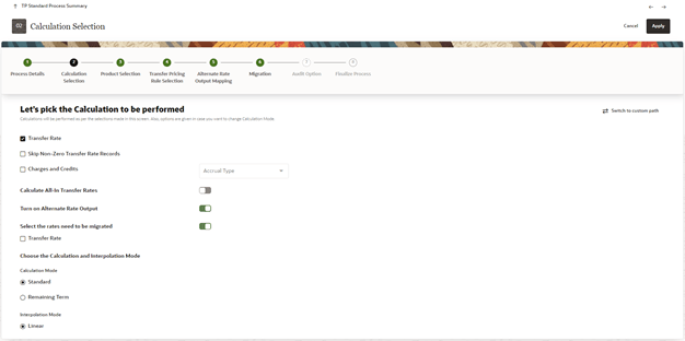 Calculation Selection Calculation Selection
