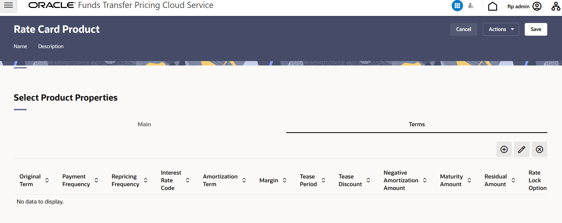 The Product Definition Main tab allows you to select the Product Properties.