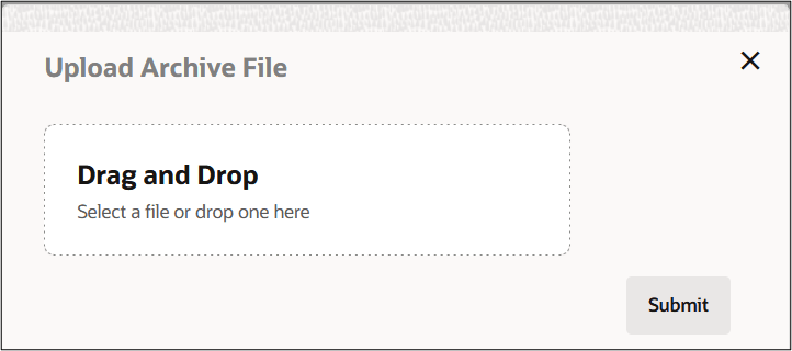Upload Archive File window Upload Archive File window