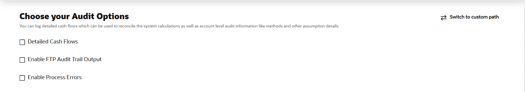 Audit Options Audit Options