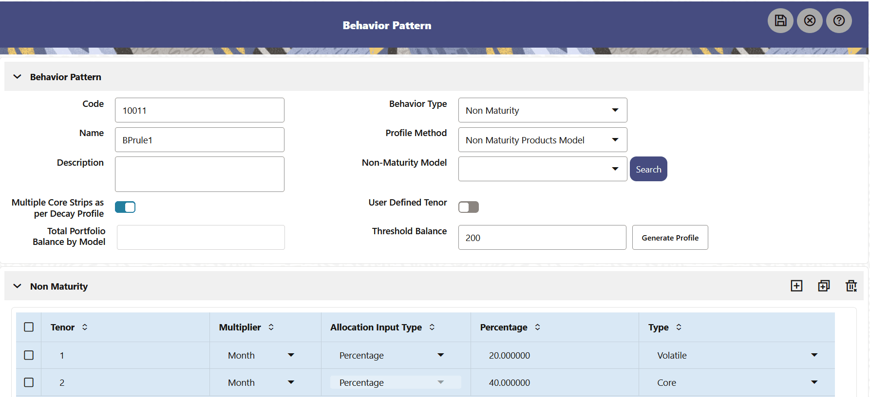 Profile Method as Non-Maturity Profile Method as Non-Maturity