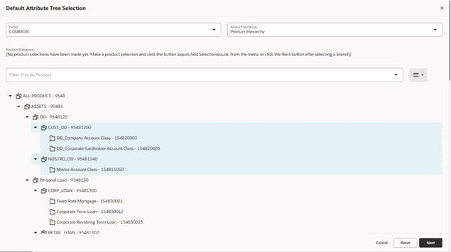 Default Attribute Tree Selection